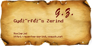 Gyárfás Zerind névjegykártya